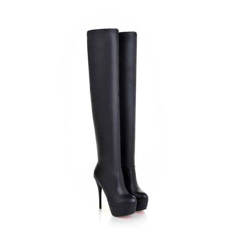Women Boots 2023 New PU Sexy Over The Knee Long Boots Sexy Thin High Heel Boots Platform Women Shoes Zapatos Mujer Botas ladies