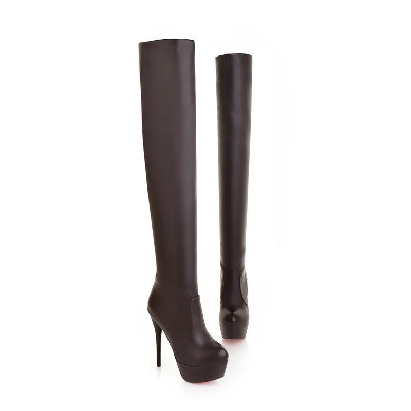 Women Boots 2023 New PU Sexy Over The Knee Long Boots Sexy Thin High Heel Boots Platform Women Shoes Zapatos Mujer Botas ladies