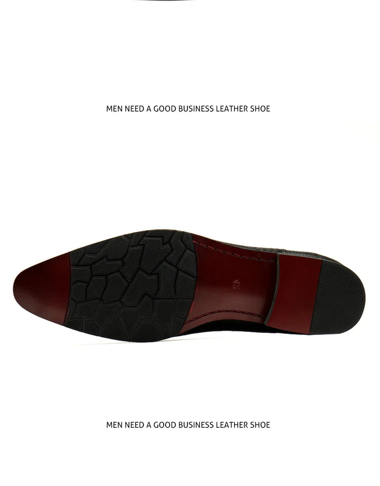 Handmade Mens Wedding Oxford Shoes Black Khaki Genuine Leather Brogue Men's Dress Shoes Slip On Business Formal Shoes For Men