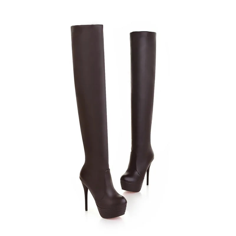 Women Boots 2023 New PU Sexy Over The Knee Long Boots Sexy Thin High Heel Boots Platform Women Shoes Zapatos Mujer Botas ladies