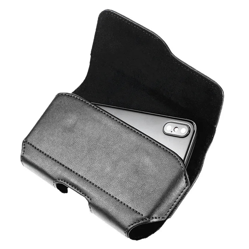 Universal Magnetic Phone Cover for iphone 11 Pro Max 6S 7 8 Plus SE 13 12 XR XS Max Belt Clip Leather Case Pouch Cover 6.5-4 ''