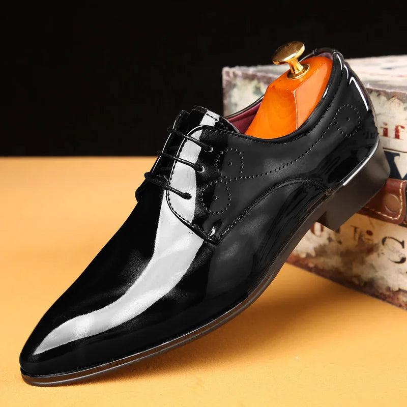 Men's Patent Leather Oxford Shoes For Men