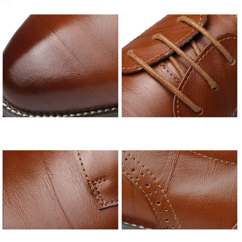 Men Oxford Letaher Dress Shoes