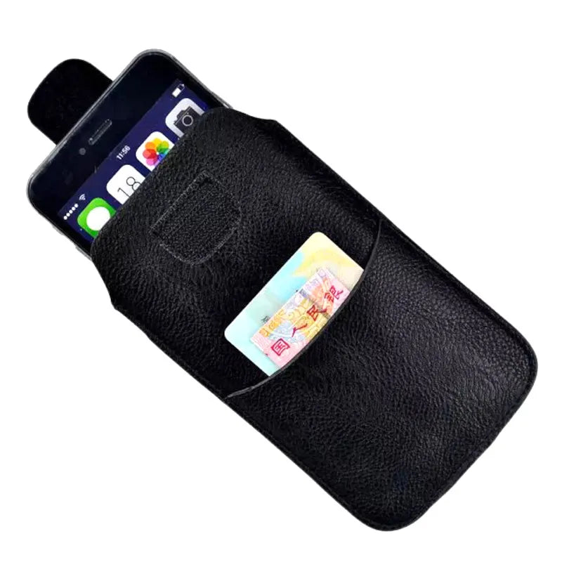 PU Leather Card Holder Waist Belt Phone Pouch Case For Huawei Mate 30 20 Pro P30 P20 Lite,Nova 5T 7 9 SE,Y5 Y6 Y7 Y9 P Smart Bag
