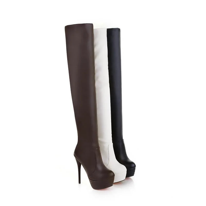 Women Boots 2023 New PU Sexy Over The Knee Long Boots Sexy Thin High Heel Boots Platform Women Shoes Zapatos Mujer Botas ladies
