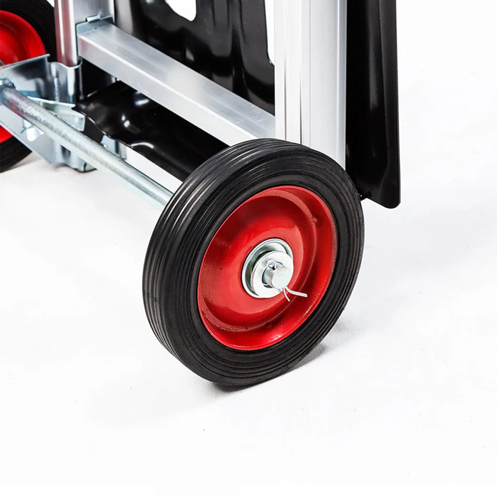 100KG Car Roll Luggage Cart Portable Luggage Trolley Folding Hand Truck Mute Flat Heavy Duty 4-wheel Foldable Shopping Cart