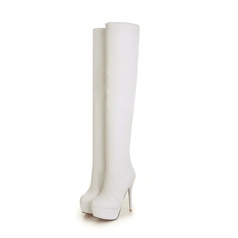 Women Boots 2023 New PU Sexy Over The Knee Long Boots Sexy Thin High Heel Boots Platform Women Shoes Zapatos Mujer Botas ladies