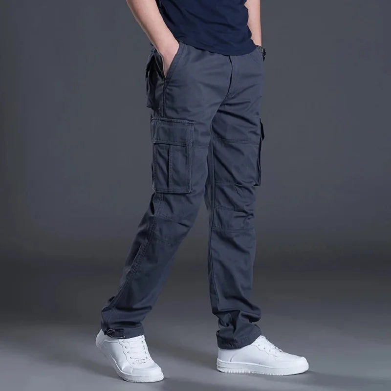 Spring Autumn Men's Cargo Pants Mens Casual Multi Pockets Military Large Size Tactical Pants Men Outwear Straight Winter Pants