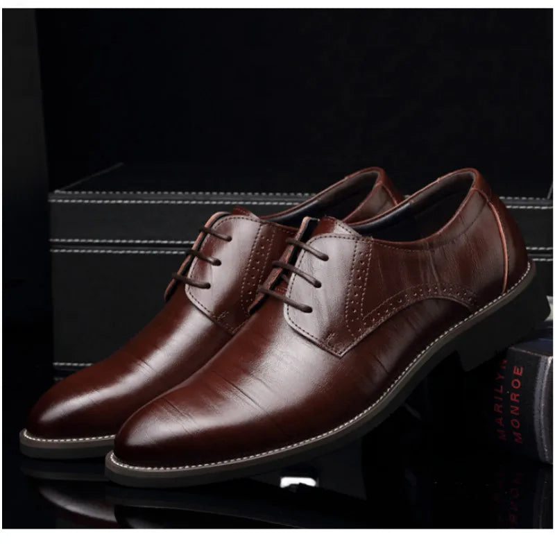 Men Oxford Letaher Dress Shoes