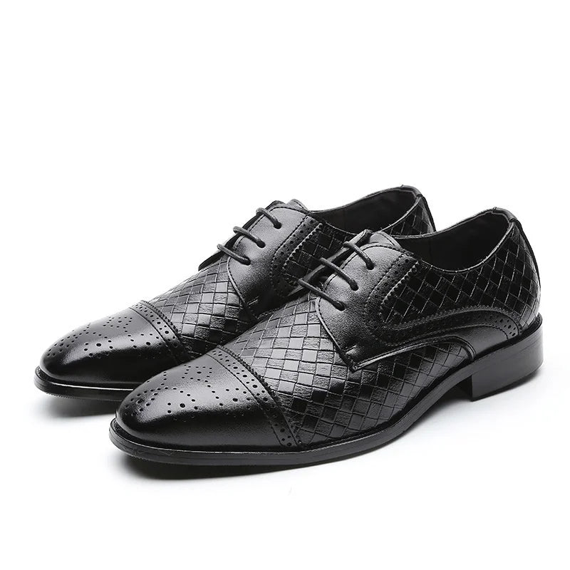 Men's Woven Vintage Leather Dress Shoes