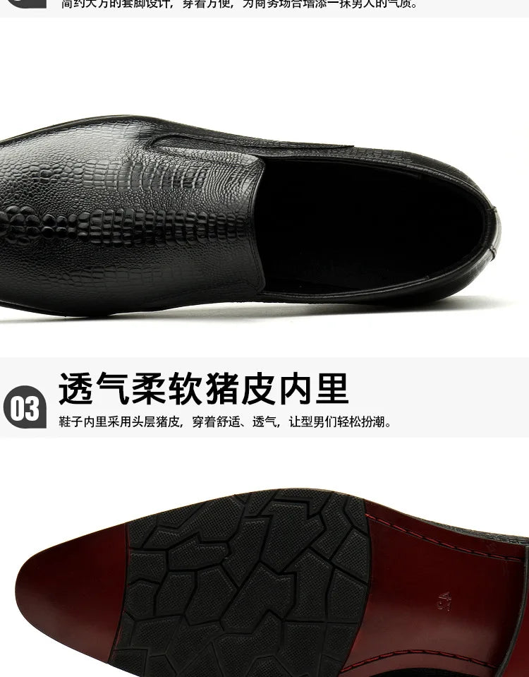 Handmade Mens Wedding Oxford Shoes Black Khaki Genuine Leather Brogue Men's Dress Shoes Slip On Business Formal Shoes For Men