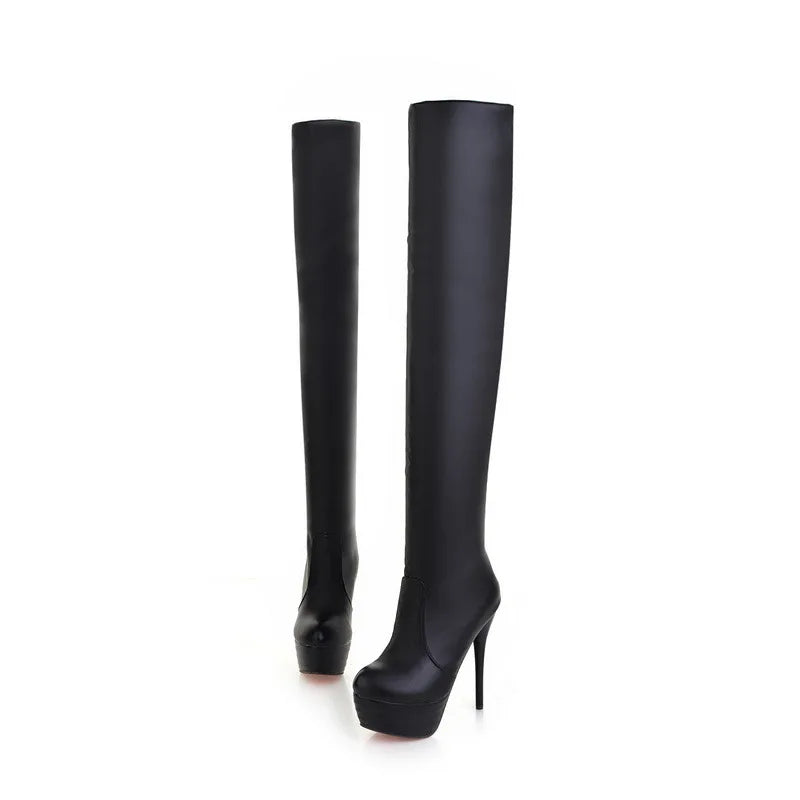 Women Boots 2023 New PU Sexy Over The Knee Long Boots Sexy Thin High Heel Boots Platform Women Shoes Zapatos Mujer Botas ladies