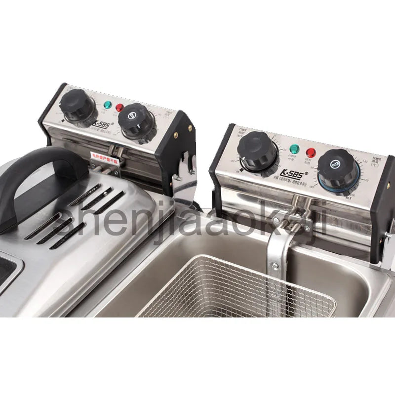 Smoke-free time electric fryer two-cylinder electric fryer commercial large capacity frying machine 220V 5600W 1PC
