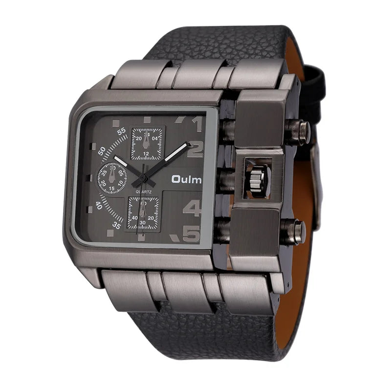 Men's Quartz Square Dial Super Big Men Watches