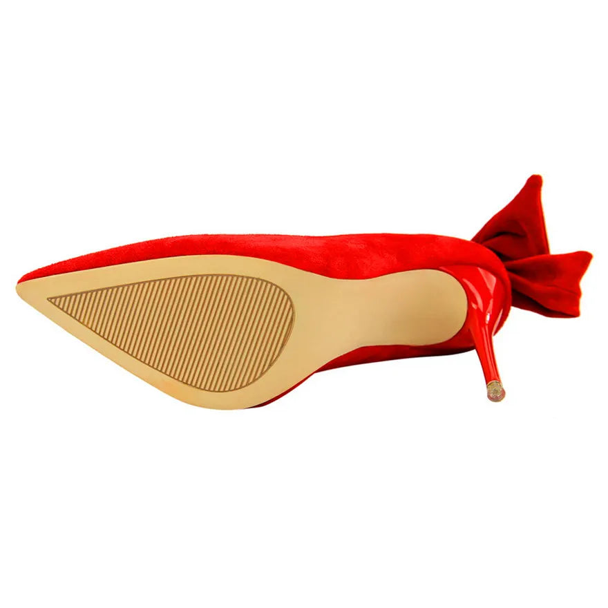 Woman Lace-Up Bowknot Shoes High Heels Shoes