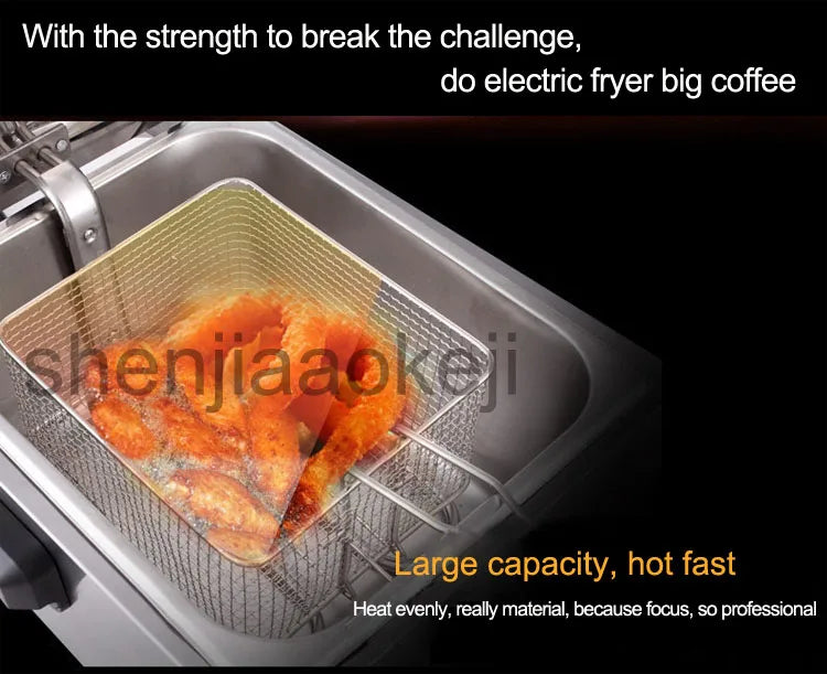 Smoke-free time electric fryer two-cylinder electric fryer commercial large capacity frying machine 220V 5600W 1PC