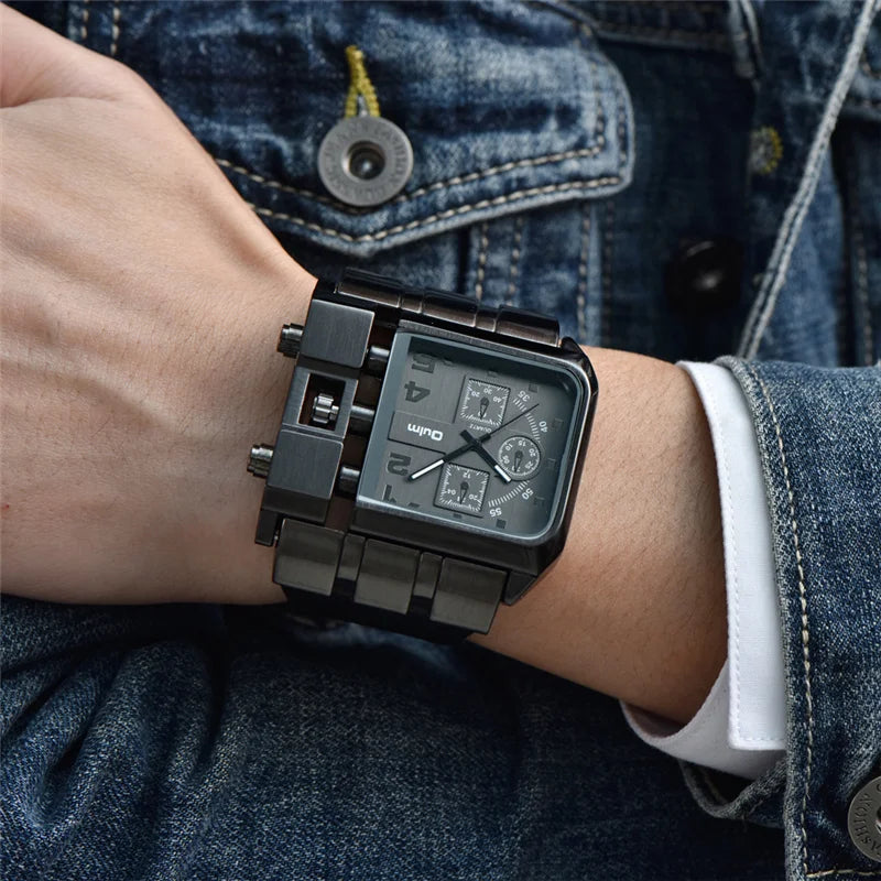 Men's Quartz Square Dial Super Big Men Watches