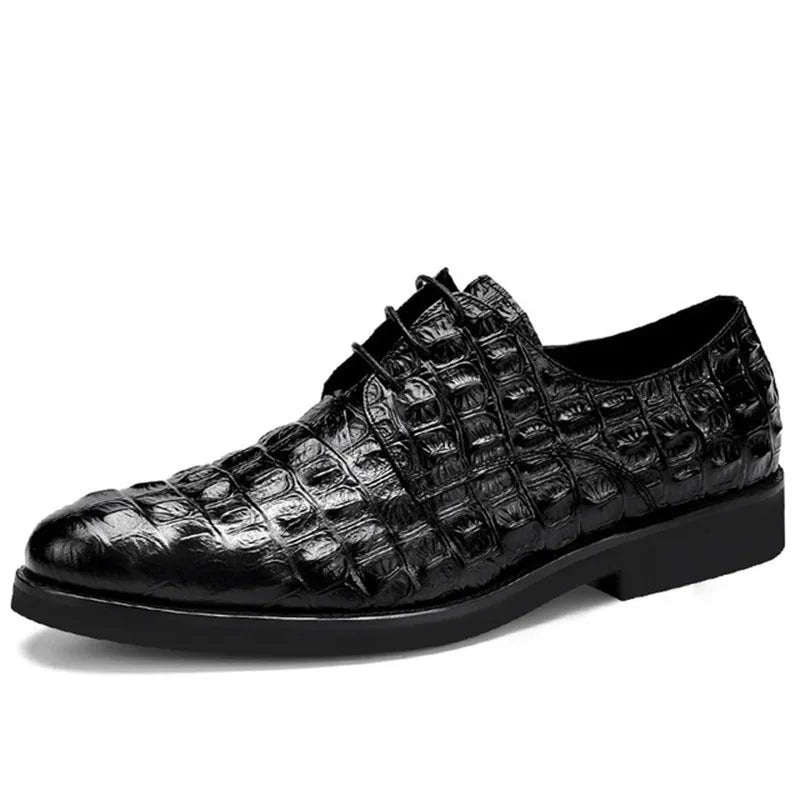 Men’s Grain Leather Crocodile Designer Business Dress Shoes
