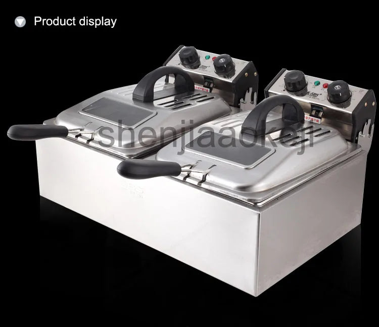 Smoke-free time electric fryer two-cylinder electric fryer commercial large capacity frying machine 220V 5600W 1PC