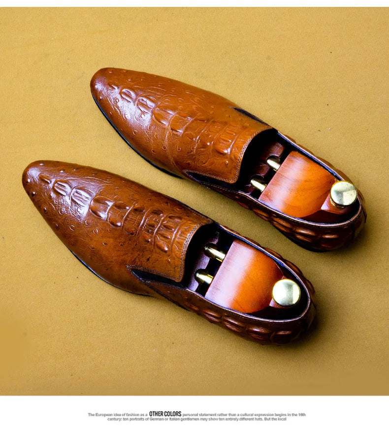 Phenkang Genuine Leather Black Mens Shoes Oxford Office Shoes For Men Luxury Dress Shoes Slipon Wedding Shoes For Men