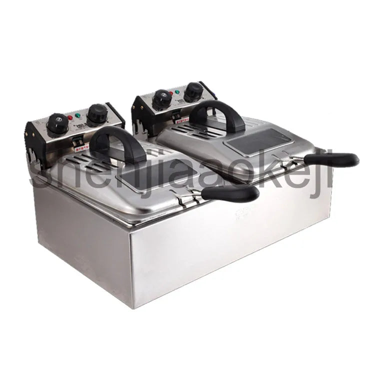 Smoke-free time electric fryer two-cylinder electric fryer commercial large capacity frying machine 220V 5600W 1PC