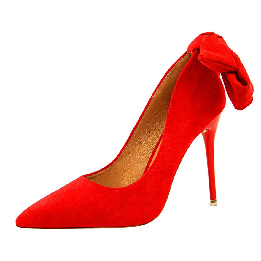 Woman Lace-Up Bowknot Shoes High Heels Shoes