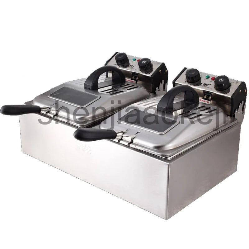 Smoke-free time electric fryer two-cylinder electric fryer commercial large capacity frying machine 220V 5600W 1PC