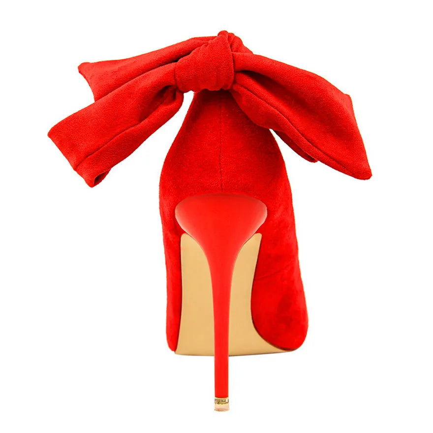 Woman Lace-Up Bowknot Shoes High Heels Shoes