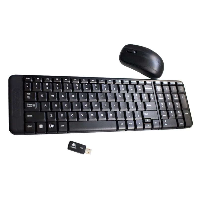 Logitech MK220 Wireless Keyboard And Mouse Combo 11 Multimedia Shortcut Keys 1000DPI Mice USB Receiver Set Office For Laptop PC