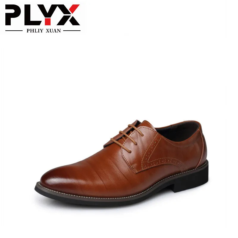 Men Oxford Letaher Dress Shoes