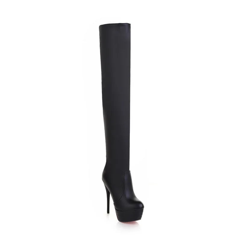 Women Boots 2023 New PU Sexy Over The Knee Long Boots Sexy Thin High Heel Boots Platform Women Shoes Zapatos Mujer Botas ladies