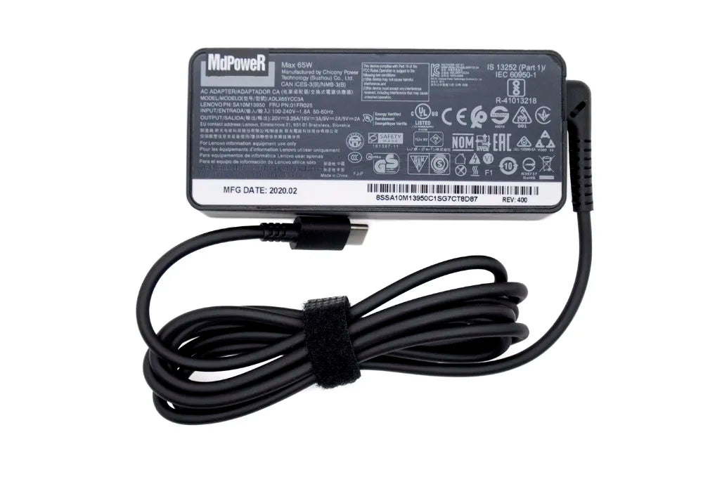 Original 65W 20V 3.25A TypeC AC Adapter Laptop Charger for Lenovo ThinkPad X280 X380 X390 X395 L580 ADLX65YLC3A ADLX65YCC3D