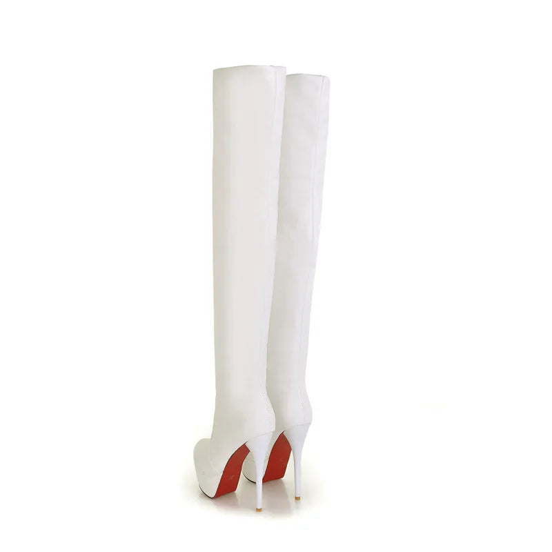 Women Boots 2023 New PU Sexy Over The Knee Long Boots Sexy Thin High Heel Boots Platform Women Shoes Zapatos Mujer Botas ladies