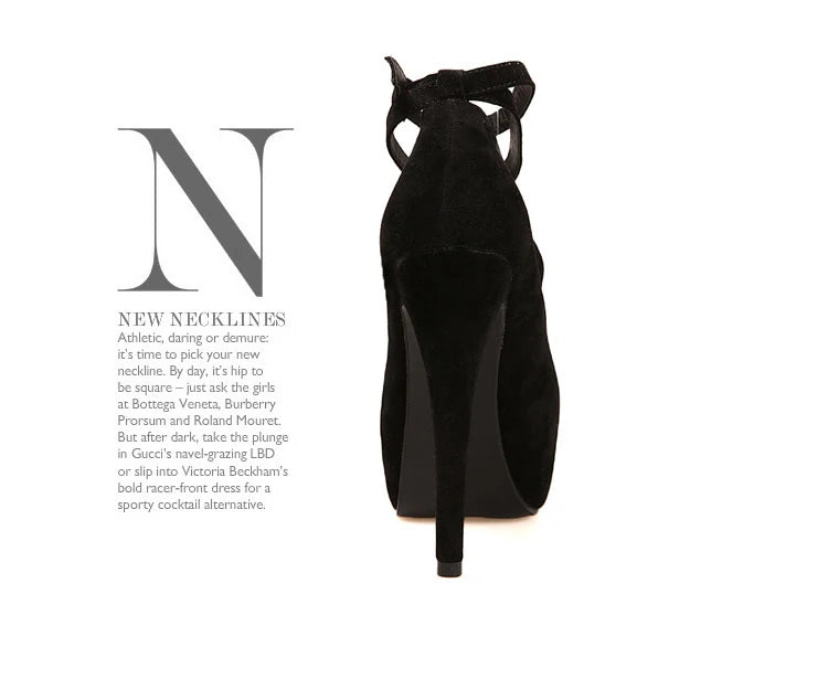 Shoes Woman Pumps Cross-tied Ankle Strap Wedding Party Shoes Platform Dress Women Shoes High Heels Suede Ladies Shoes Plus Size7