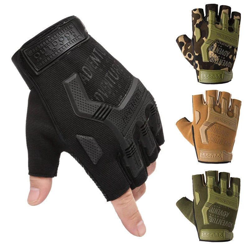Special Forces Camouflage Gloves Men Sports Fitness Half Finger Outdoor Biking Mountain Climbing Tactical Open Finger Fighting Breathable Long Sleeve