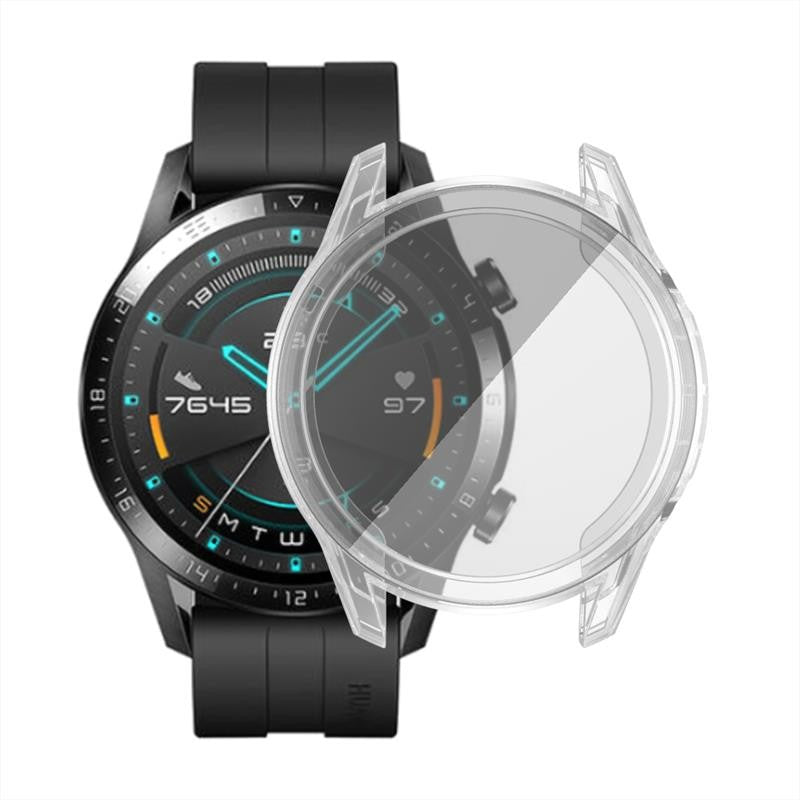 Applicable to Huawei Watch GT2 Strap GT3 Shell Membrane Integrated Silica Gel Protective Shell Protective Case 42 All-Inclusive Dial 46mm Smart Accessories Protective Film Clock Cover Watch Case Scratch-Resistant Men and Wome