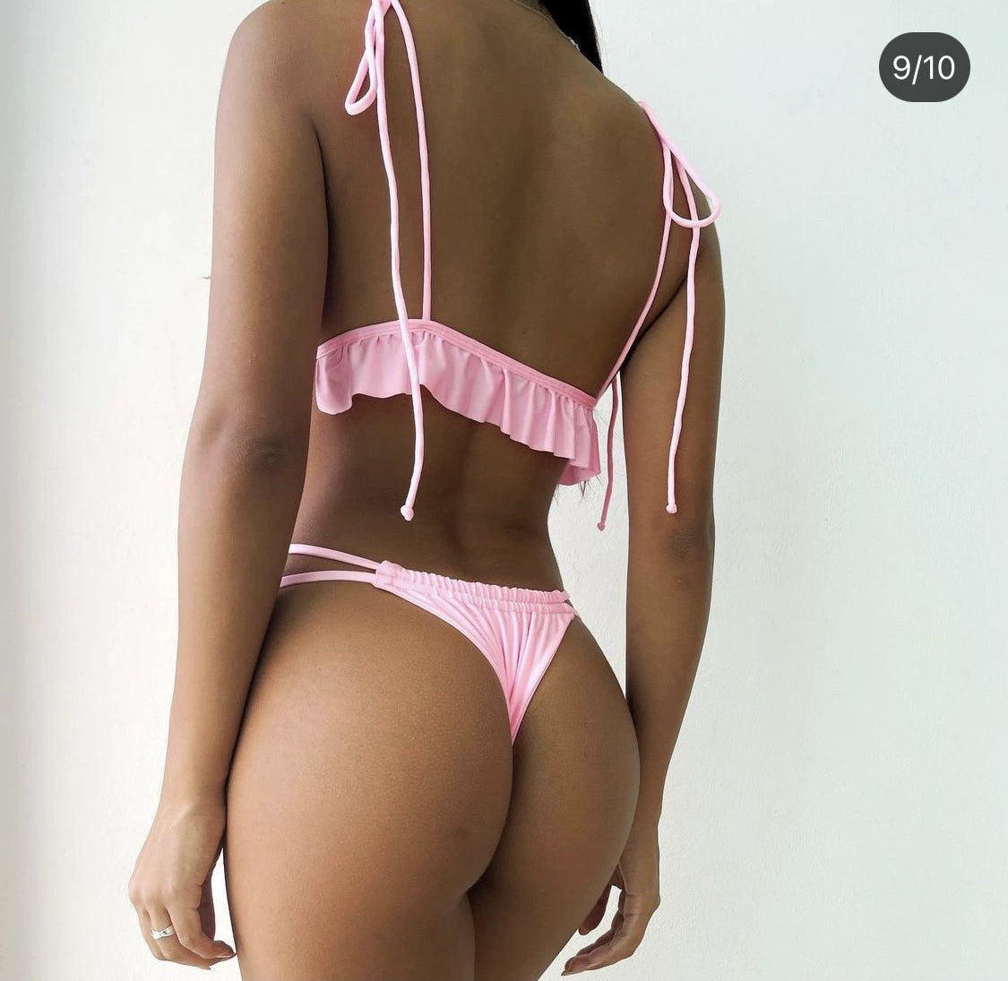 Women Two-Piece Swimsuit with Chest Pad Lace-up Swimsuit