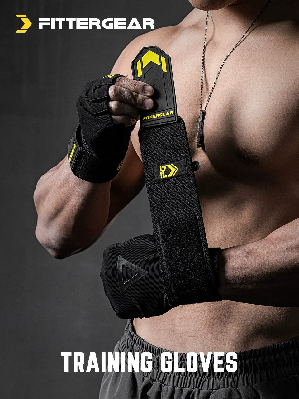 Fittergear Fitness Gloves Wrist Guard Horizontal Bar Pull-up Wait Lifting Sports Equipment Training Hard Pull Non Slip Men