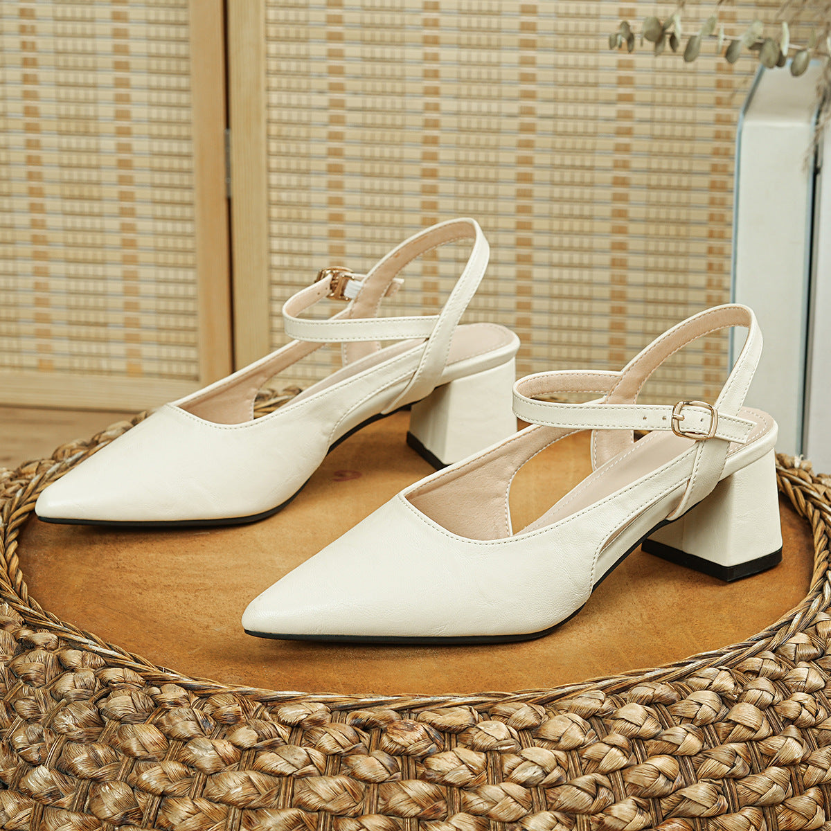 New Elegant Women's High Heels, Adjustable Ankle Strap, Thick Heels for Women