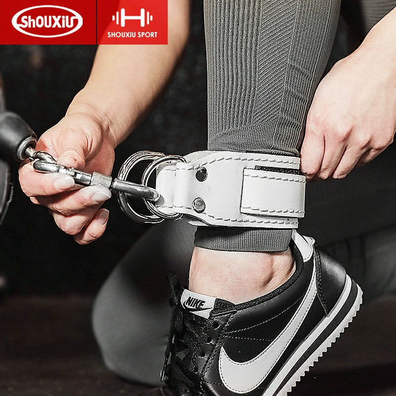 Gantry Leg Training Hip Strength Fitness Training Equipment Ankle Ring Leggings Buckle Ankle Strap Pulling Rope Cowhide
