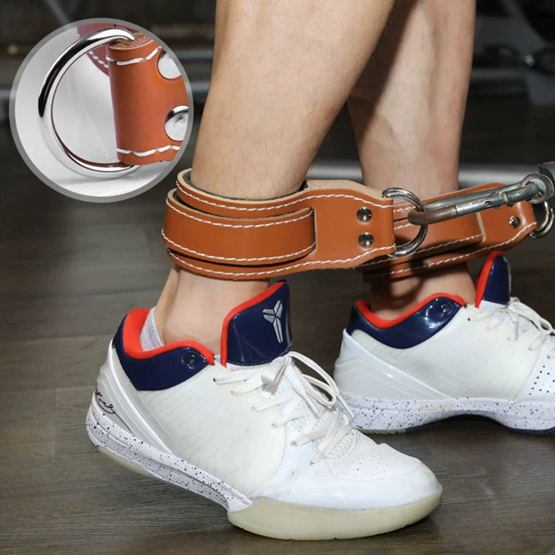 Gantry Leg Training Hip Strength Fitness Training Equipment Ankle Ring Leggings Buckle Ankle Strap Pulling Rope Cowhide