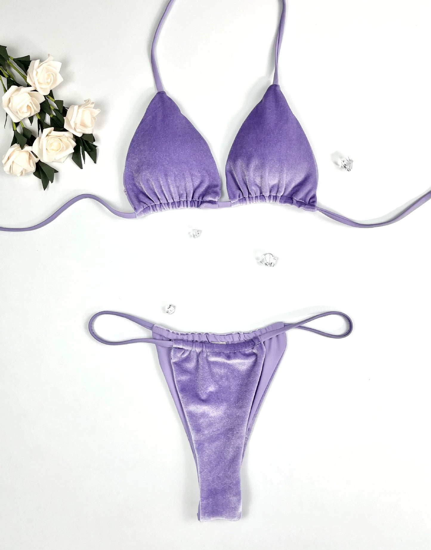 Women Solid Split Bikini Swimsuit