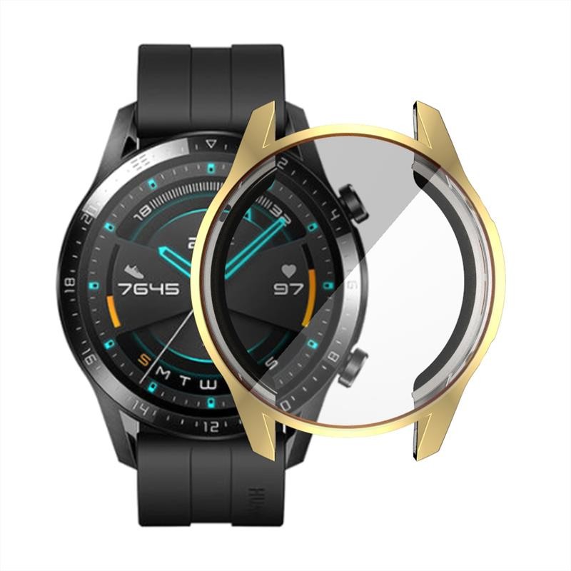 Applicable to Huawei Watch GT2 Strap GT3 Shell Membrane Integrated Silica Gel Protective Shell Protective Case 42 All-Inclusive Dial 46mm Smart Accessories Protective Film Clock Cover Watch Case Scratch-Resistant Men and Wome