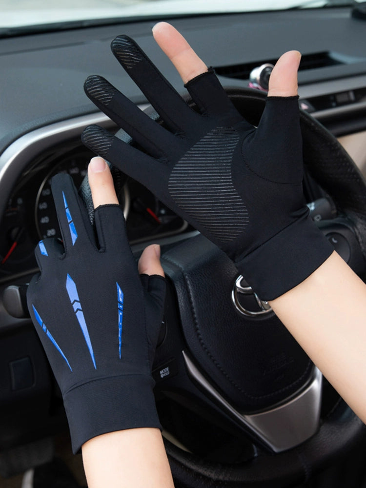 Sunscreen Running Ice Silk Men's Take-out Cycling Gloves