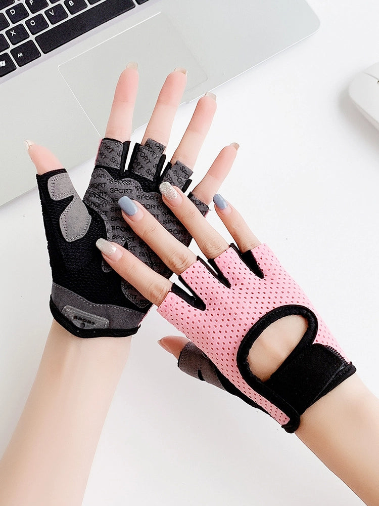 Fitness Gloves Women Kettlebell Equipment Horizontal Bar Exercise Wristband Training Non-Slip Half Finger Men's Sports Anti-Cocoon Badminton