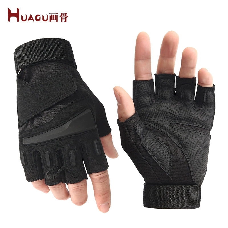 Non Slip Tactical Half Finger Sports Gloves Men Outdoor Cycling Motorcycle Fitness Breathable Special Forces Open Finger Kids Cool