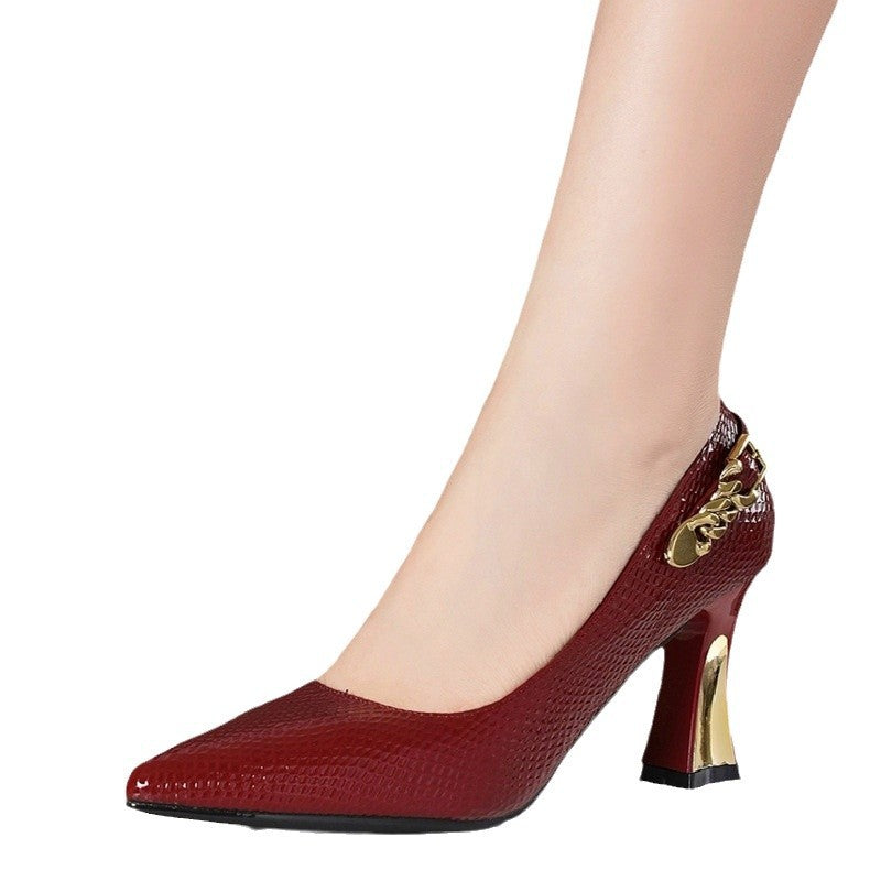 Cross-border plus size thick heel women's shoes