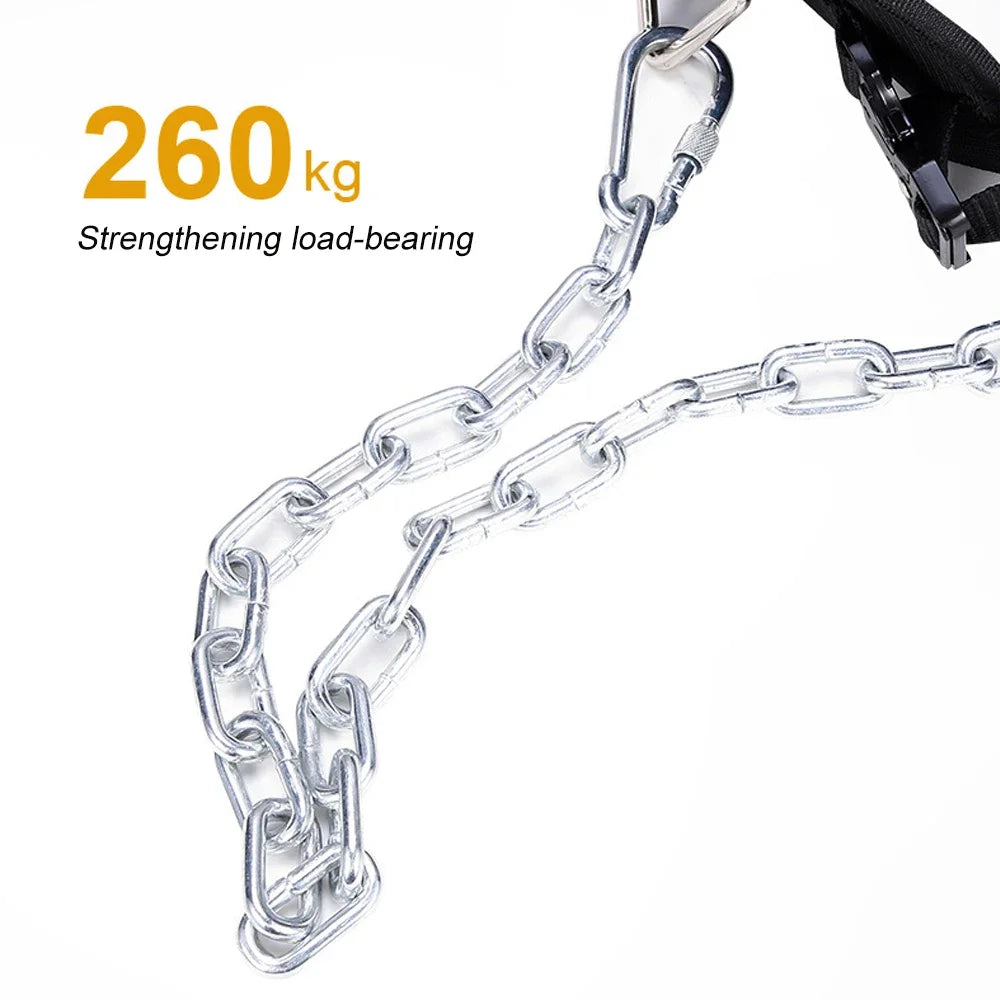 1Pcs Sports Dip Belt with Chain for Men Women, Weight Belt with Steel Chain, Safely Lifting up to 260kg for Pull Ups, Training
