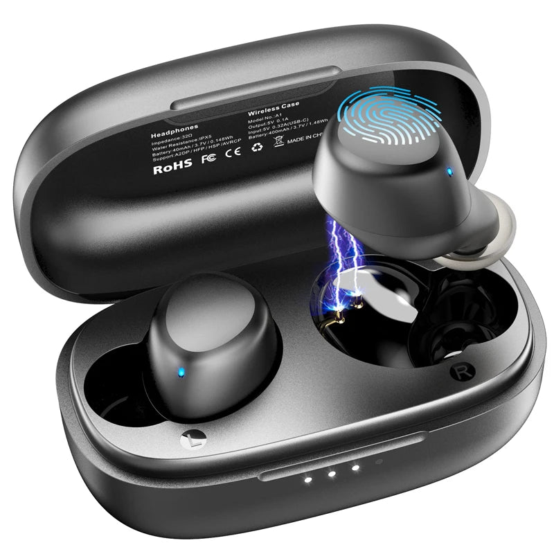 TOZO A1 Wireless Bluetooth Earbuds Small In Ear Headset Earphones Stereo Bass IPX5 Waterproof Microphone