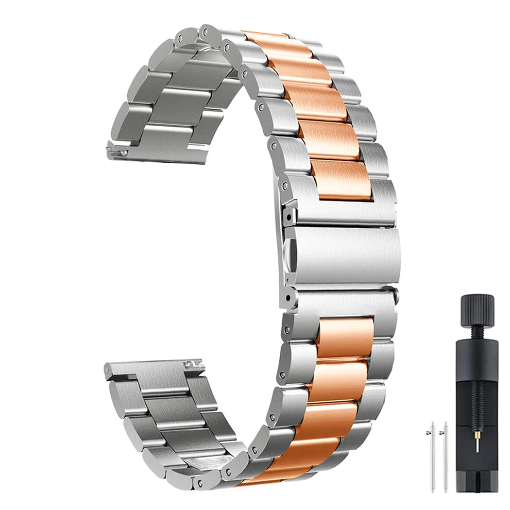 18mm 22mm 20mm Watch Band For Samsung Galaxy Watch 7/6/5/4/3 40mm 44mm S3 Active2 Huawei Watch GT4 GT3 Gt2e Stainless Steel Band